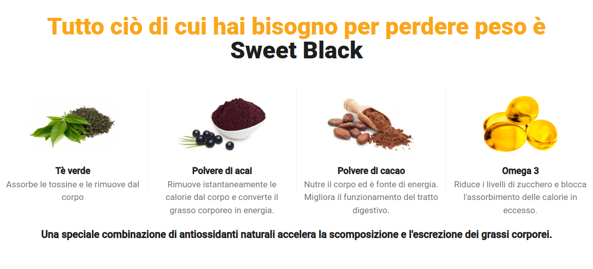 Sweet BLACK capsule brucia grassi dimagranti caratteristiche